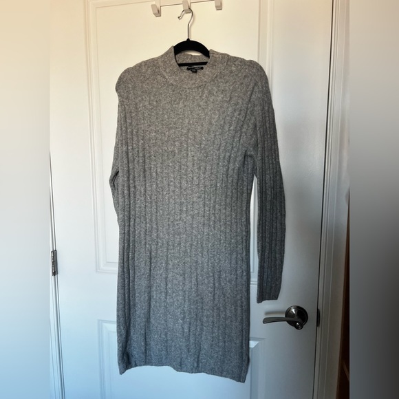Hilary Radley - Highneck Grey Longsleeve Sweater Dress - Picture 1 of 3